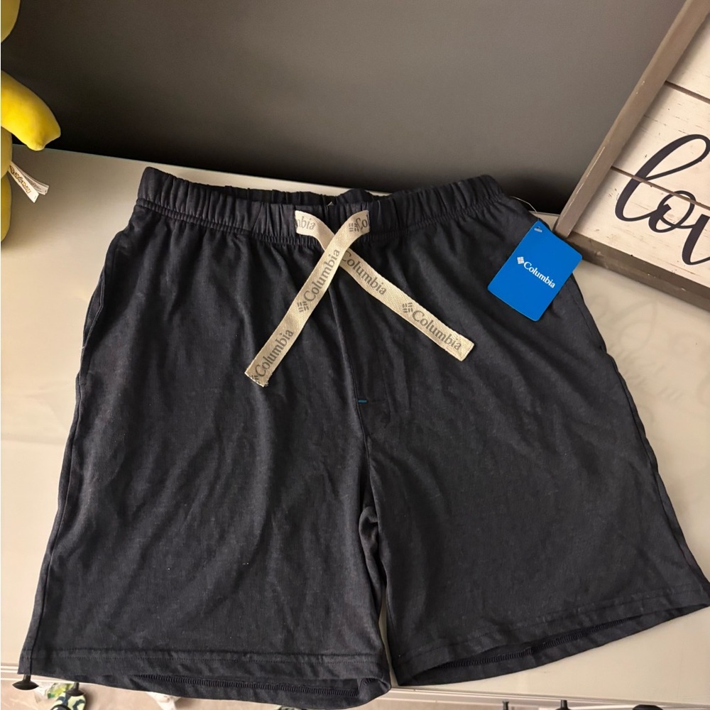 Columbia Men's Dark Gray Lounge Shorts with Branded Drawstring